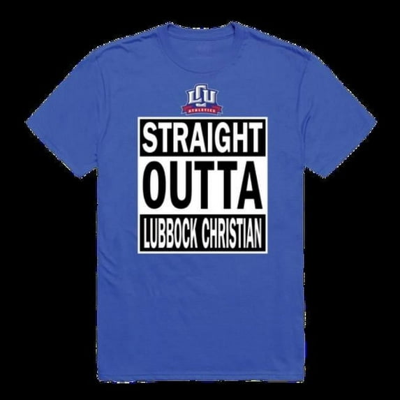 W Republic 511-465-RYL-01 Lubbock Christian University Chaparral Straight Outta T-Shirt, Royal - Small