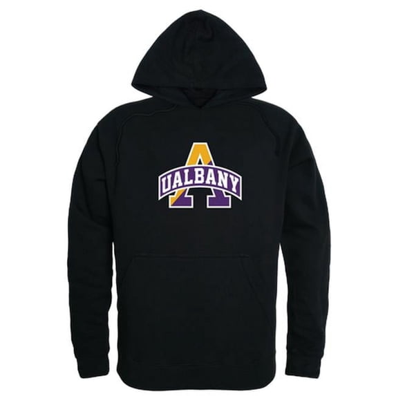 W Republic 512-103-BK2-02 University at Albany, Suny Mens Freshman Pullover Hoodie - Black, Medium