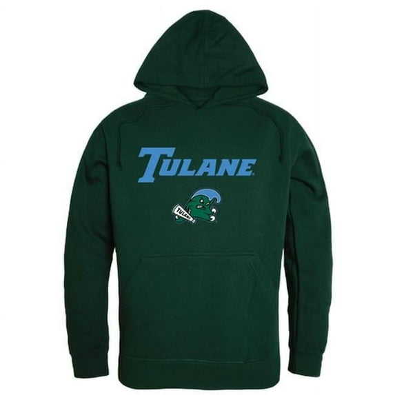 W Republic 512-198-FR2-02 Tulane University Men Freshman Pullover Hoodie, Forest White - Medium