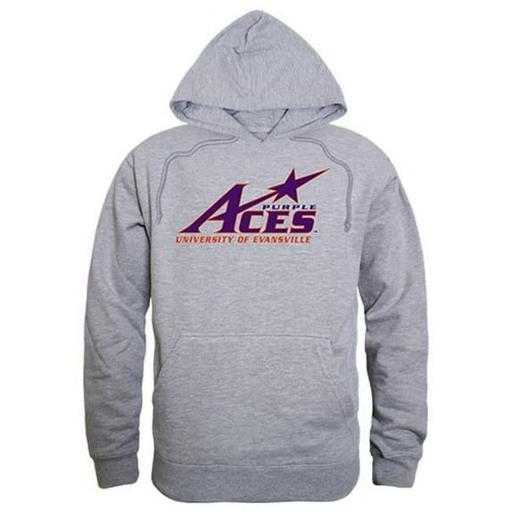 W Republic 512-424-HGY-02 University of Evansville Men Freshman Pullover Hoodie, Heather Grey - Medium