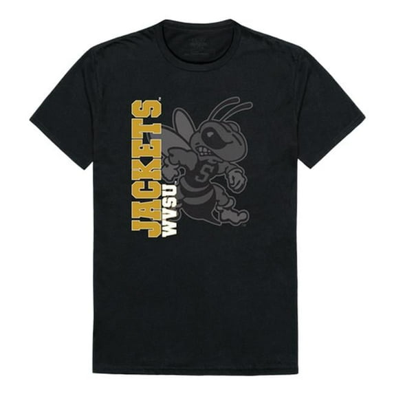W Republic 515-404-E27-02 West Virginia State University Men Ghost T-Shirt, Black & White - Medium