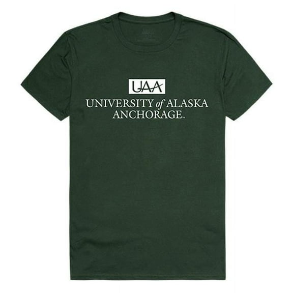 W Republic 516-259-033-03 University of Alaska Anchorage Men Institutional T-Shirt, Forest White - Large