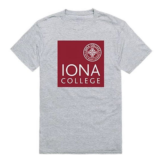 W Republic 516-315-H08-05 Iona College Men Institutional T-Shirt, Heather Grey - 2XL