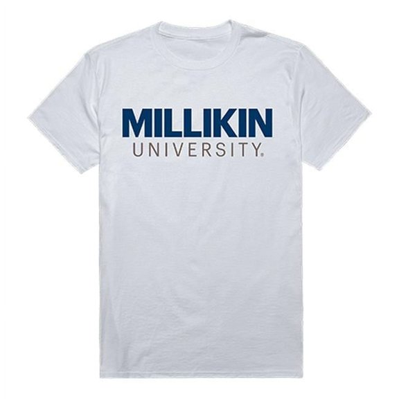 W Republic 516-342-N01-04 Millikin University Men Institutional T-Shirt, White - Extra Large