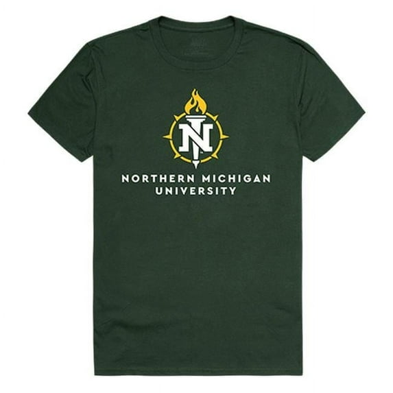 W Republic 516-357-033-04 Northern Michigan University Men Institutional T-Shirt, Forest White - Extra Large