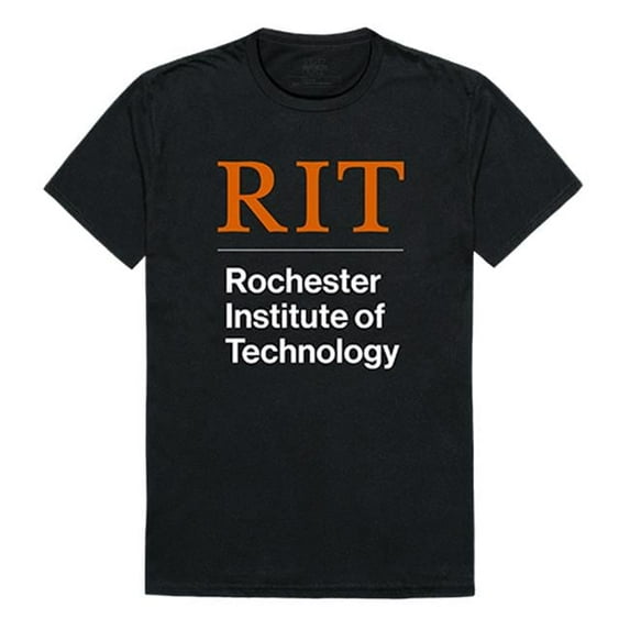 W Republic 516-370-E27-05 Rochester Institute of Technology Men Institutional T-Shirt, Black & White - 2XL