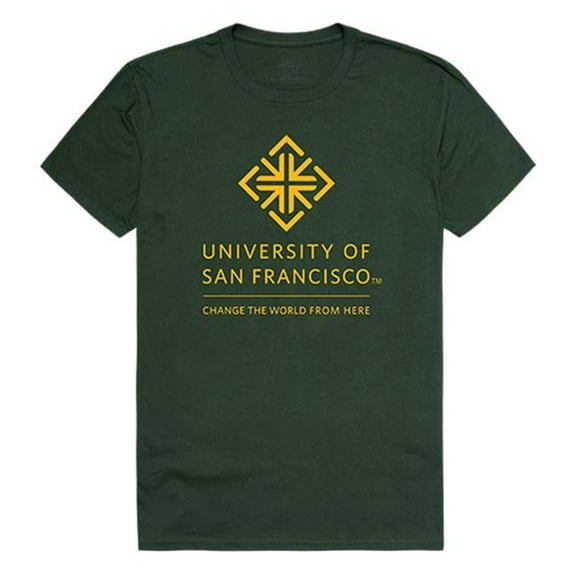 W Republic 516-377-033-03 University of San Francisco Institutional T-Shirt, Forest Green & White 3 - Large