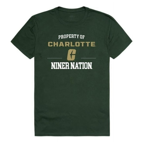 W Republic 517-194-FOR-01 University of North Carolina at Charlotte Property Football T-Shirt, Forest White - Small