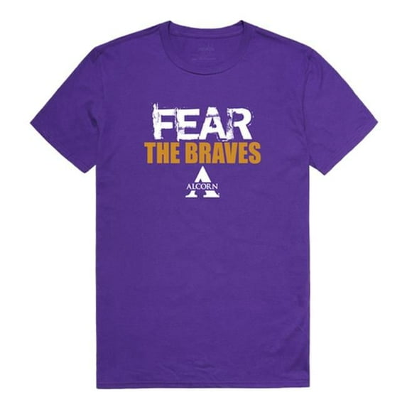 W Republic 518-261-328-03 Alcorn State University Men Fear T-Shirt, Purple - Large