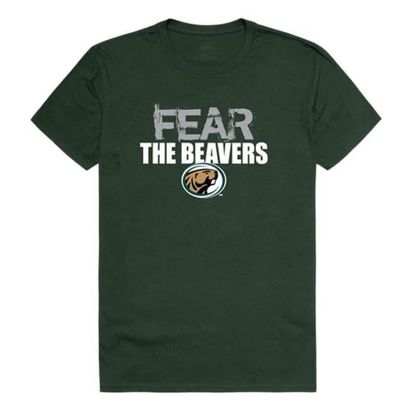 W Republic 518-266-033-03 Bemidji State University Men Fear T-Shirt, Forest White - Large