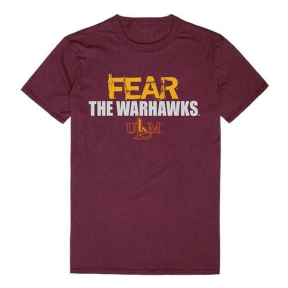 W Republic 518-331-327-01 University of Louisiana Monroe Fear T-Shirt, Maroon & White 2 - Small