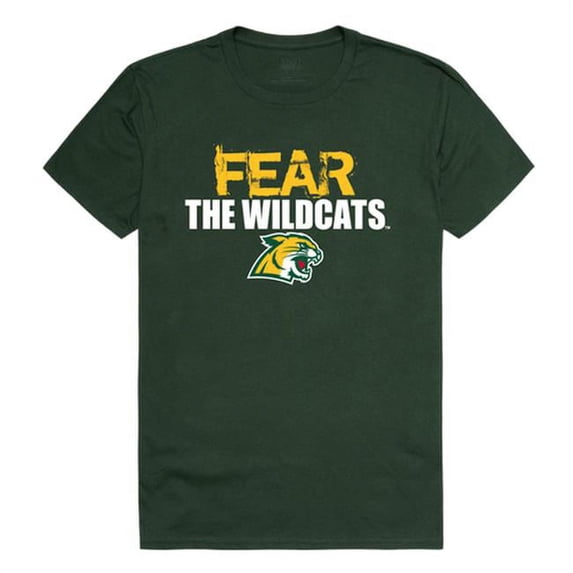W Republic 518-357-033-01 Northern Michigan University Fear T-Shirt, Forest Green & White 3 - Small