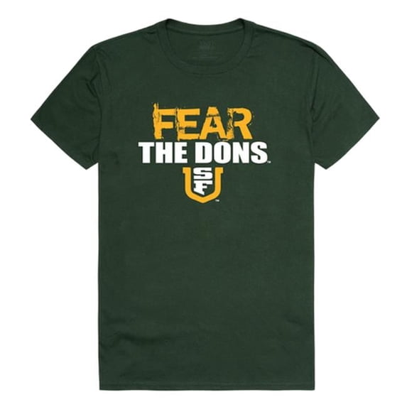 W Republic 518-377-033-02 University of San Francisco Fear T-Shirt, Forest Green & White 3 - Medium