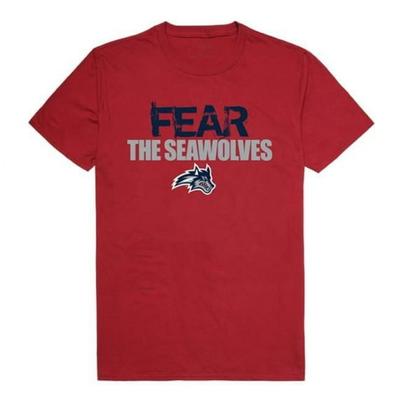 W Republic 518-388-339-02 Stony Brook University Fear T-Shirt, Cardinal 3 - Medium