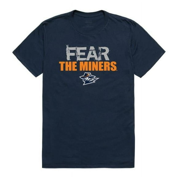 W Republic 518-434-BGT-04 UTEP Fear College Short Sleeve T-Shirt, Navy - Extra Large