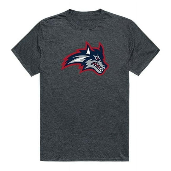 W Republic 519-388-E9C-01 Stony Brook University Men Cinder T-Shirt, Heather Charcoal - Small