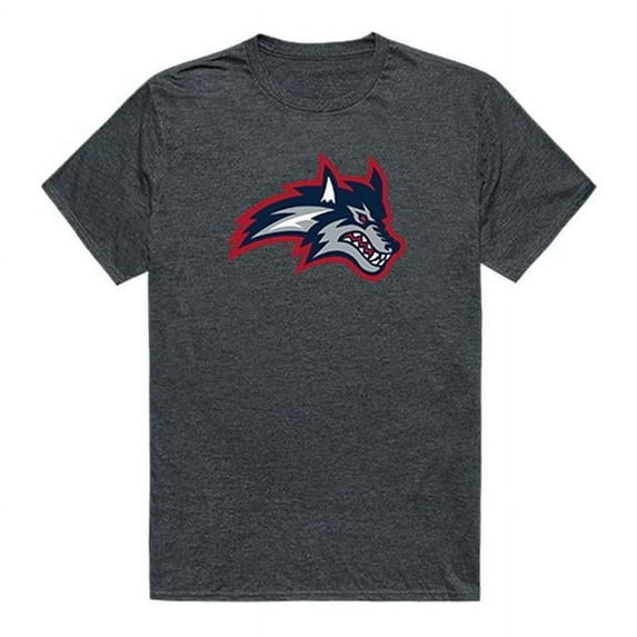 W Republic 519-388-E9C-04 Stony Brook University Men Cinder T-Shirt, Heather Charcoal - Extra Large
