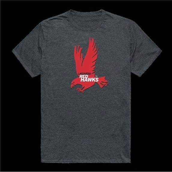 W Republic 519-528-HCH-03 LaGuardia Red Hawks Cinder College T-Shirt, Heather Charcoal - Large