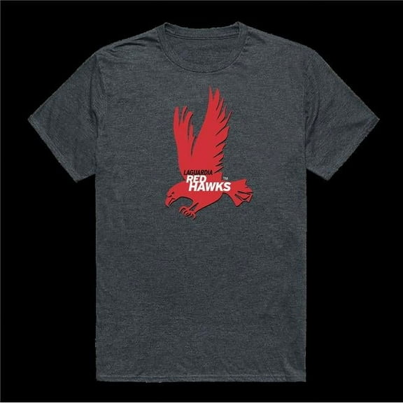 W Republic 519-528-HCH-04 LaGuardia Red Hawks Cinder College T-Shirt, Heather Charcoal - Extra Large