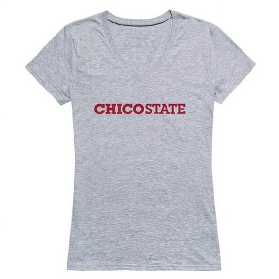W Republic 520-163-HGY-01 NCAA Cal State Chico Wildcats Women Seal T-Shirt, Heather Gray - Small