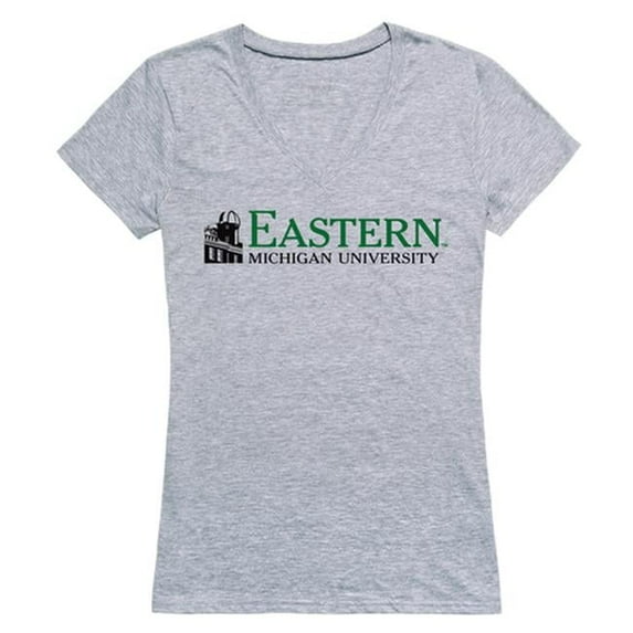 W Republic 520-295-H08-02 Eastern Michigan University Women Seal T-Shirt, Heather Grey - Medium