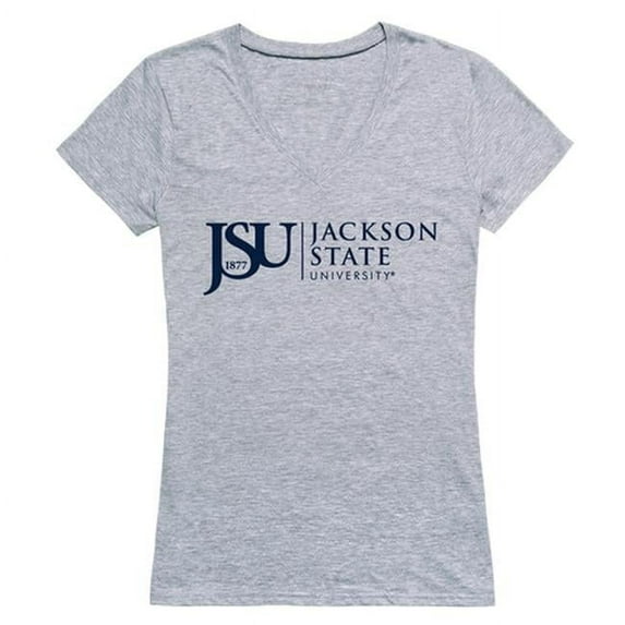 W Republic 520-317-H08-02 Jackson State University Seal T-Shirt for Women, Heather Grey - Medium