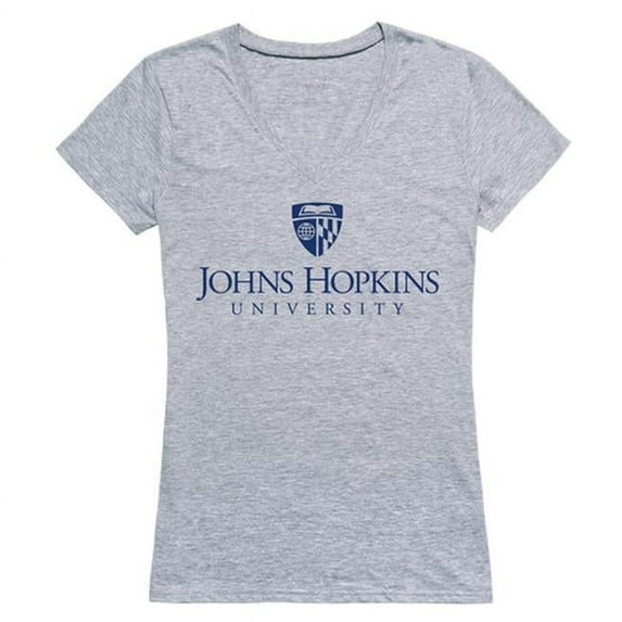 W Republic 520-319-H08-04 Johns Hopkins University Seal T-Shirt for Women, Heather Grey - Extra Large