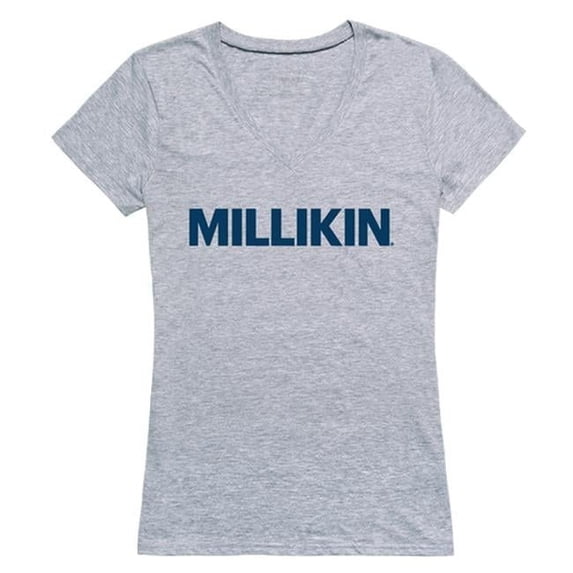 W Republic 520-342-H08-04 Millikin University Women Seal Short Sleeve T-Shirt, Heather Grey - Extra Large