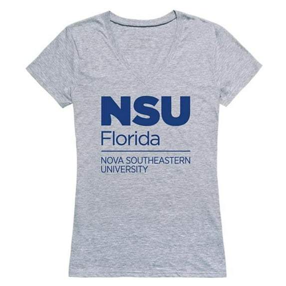 W Republic 520-358-H08-04 Nova Southeastern University Seal T-Shirt for Women, Heather Grey - Extra Large
