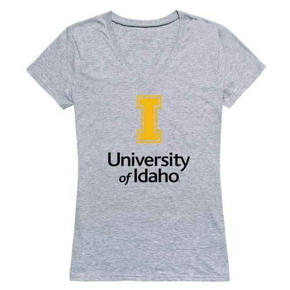 W Republic 520-395-H08-03 University of Idaho Women Seal Short Sleeve T-Shirt, Heather Grey - Large