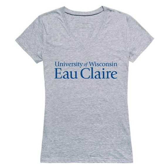 W Republic 520-409-H08-05 University of Wisconsin-Eau Claire Women Seal Short Sleeve T-Shirt, Heather Grey - 2XL