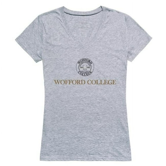 W Republic 520-415-H08-05 Wofford College Women Seal Short Sleeve T-Shirt, Heather Grey - 2XL