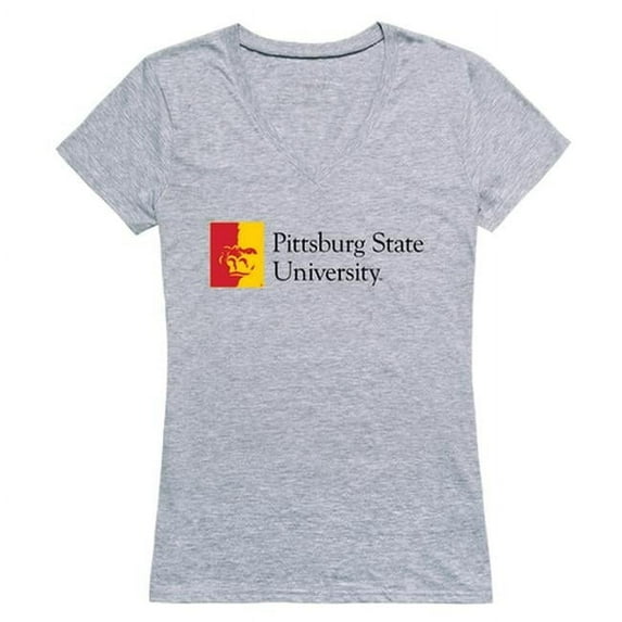 W Republic 520-427-H08-04 Pittsburg State University Women Seal Short Sleeve T-Shirt, Heather Grey - Extra Large