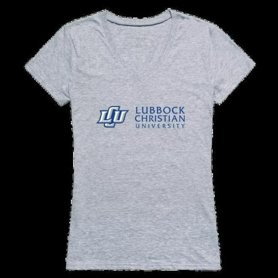 W Republic 520-465-HGY-02 Lubbock Christian University Chaparral Womens Seal T-Shirt, Heather Grey - Medium