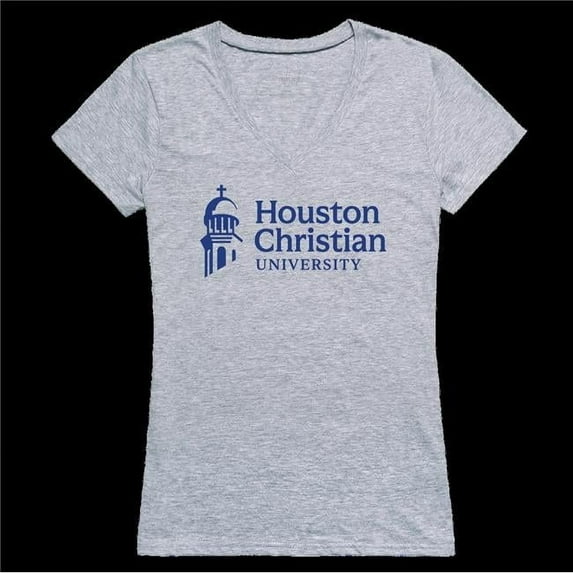 W Republic 520-524-HG2-04 Houston Christian University Huskies Women Seal T-Shirt, Heather Grey - Extra Large