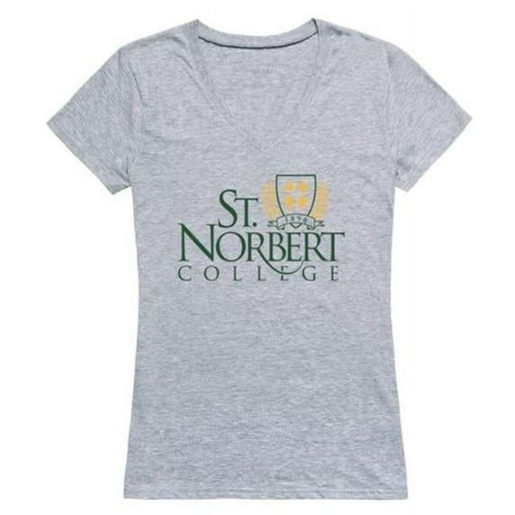 W Republic 520-698-HGY-03 St. Norbert College Green Knights Women Seal T-Shirt, Heather Grey - Large