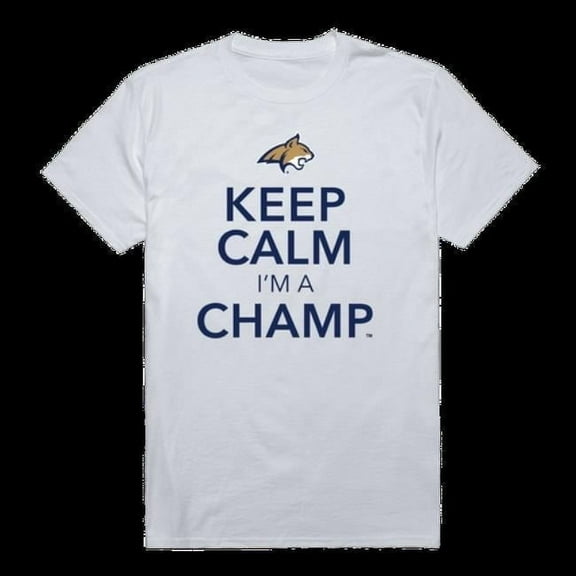 W Republic 523-192-WHT-02 Montana State University Bobcats Keep Calm T-Shirt, White - Medium