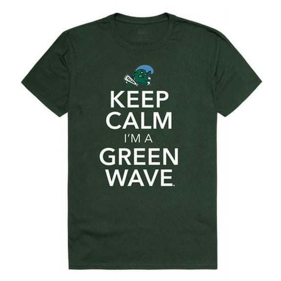 W Republic 523-198-FOR-01 Tulane University Keep Calm T-Shirt, Forest Green & White - Small