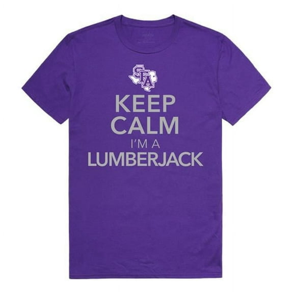 W Republic 523-238-PUR-02 Stephen F. Austin State University Men Keep Calm T-Shirt, Purple - Medium