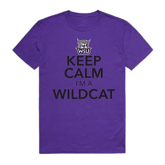 W Republic 523-251-328-01 Weber State University Keep Calm Short Sleeve T-Shirt, Purple - Small