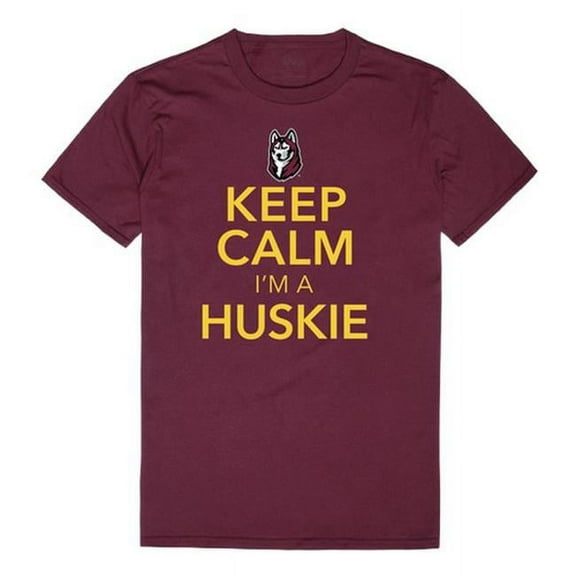 W Republic 523-268-327-04 Bloomsburg University of Pennsylvania Keep Calm Short Sleeve T-Shirt, Maroon & White - Extra Large