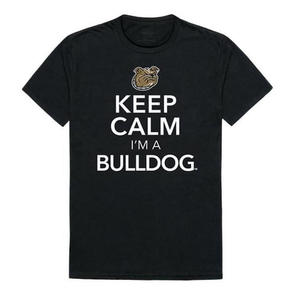 W Republic 523-272-E27-04 Bryant University Keep Calm Short Sleeve T-Shirt, Black & White - Extra Large