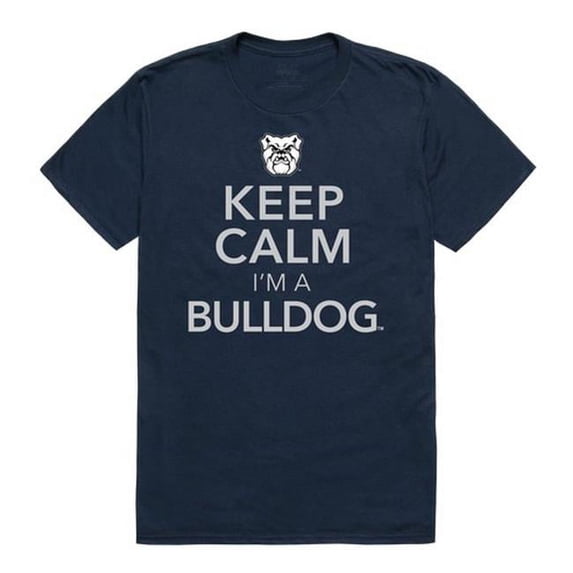 W Republic 523-275-BGT-01 Butler University Keep Calm Short Sleeve T-Shirt, Navy - Small