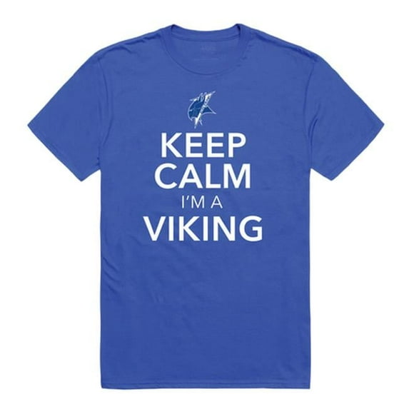 W Republic 523-297-B02-04 Elizabeth City State University Keep Calm Short Sleeve T-Shirt, Royal - Extra Large