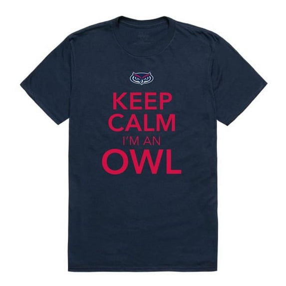 W Republic 523-302-BGT-04 Florida Atlantic University Men Keep Calm T-Shirt, Navy - Extra Large