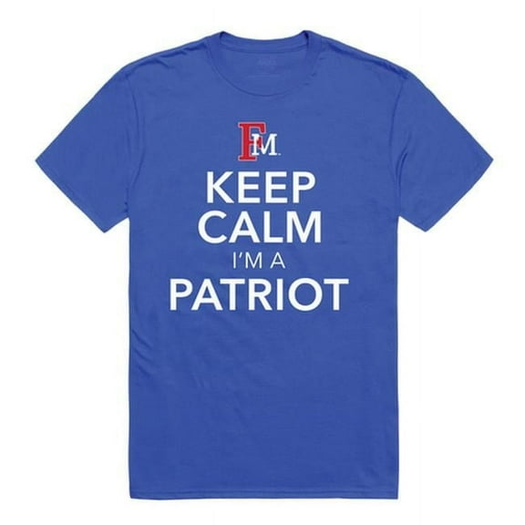 W Republic 523-306-B02-03 Francis Marion University Men Keep Calm T-Shirt, Royal - Large