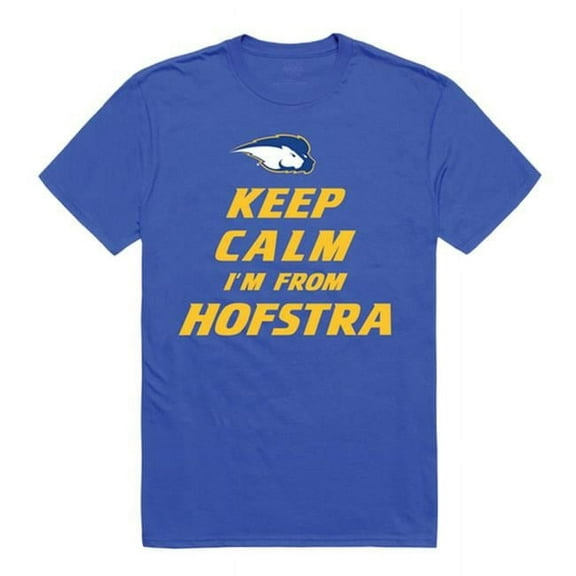 W Republic 523-312-B02-01 Hofstra University Men Keep Calm T-Shirt, Royal - Small
