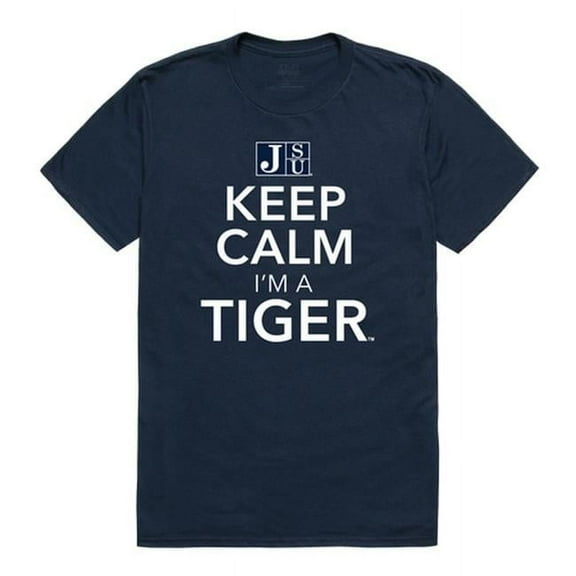 W Republic 523-317-BGT-03 Jackson State University Men Keep Calm T-Shirt, Navy - Large