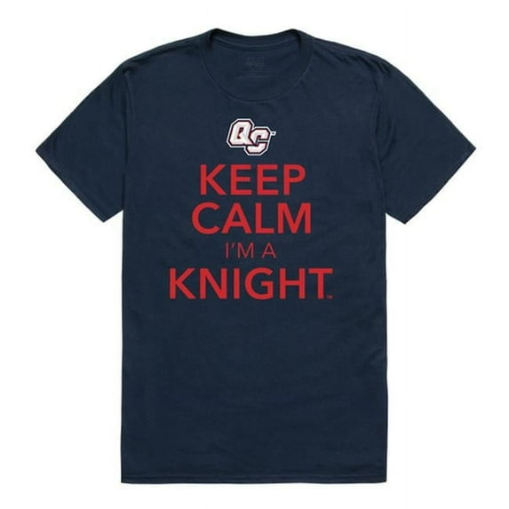 W Republic 523-364-BGT-03 Queens College Men Keep Calm T-Shirt, Navy - Large