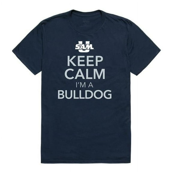 W Republic 523-375-BGT-03 Samford University Men Keep Calm T-Shirt, Navy - Large